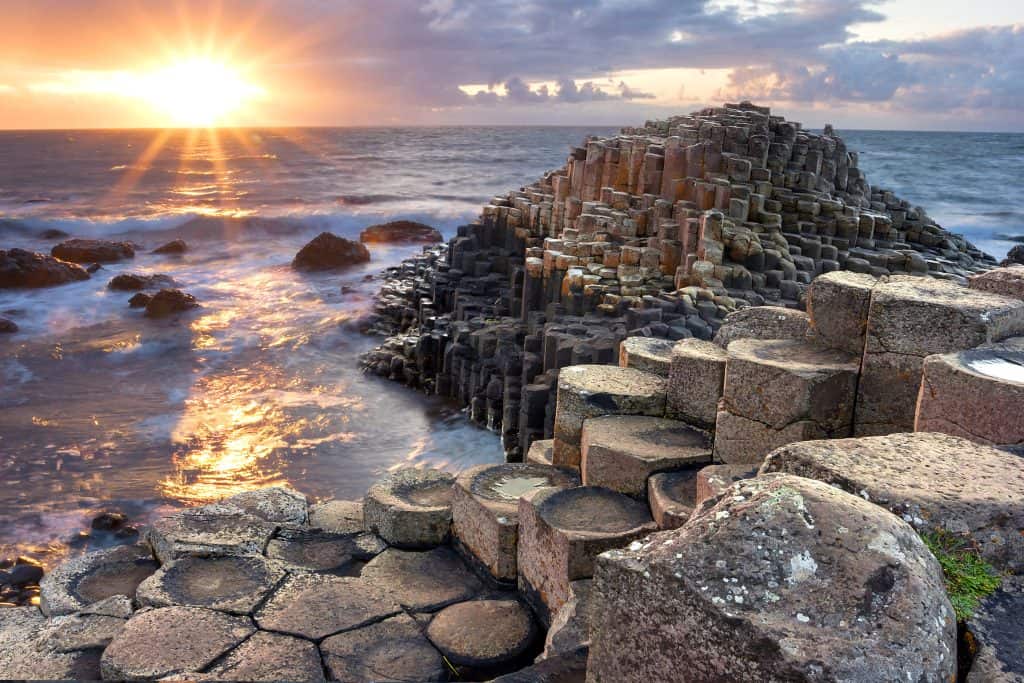 Sunset at Giant s causeway