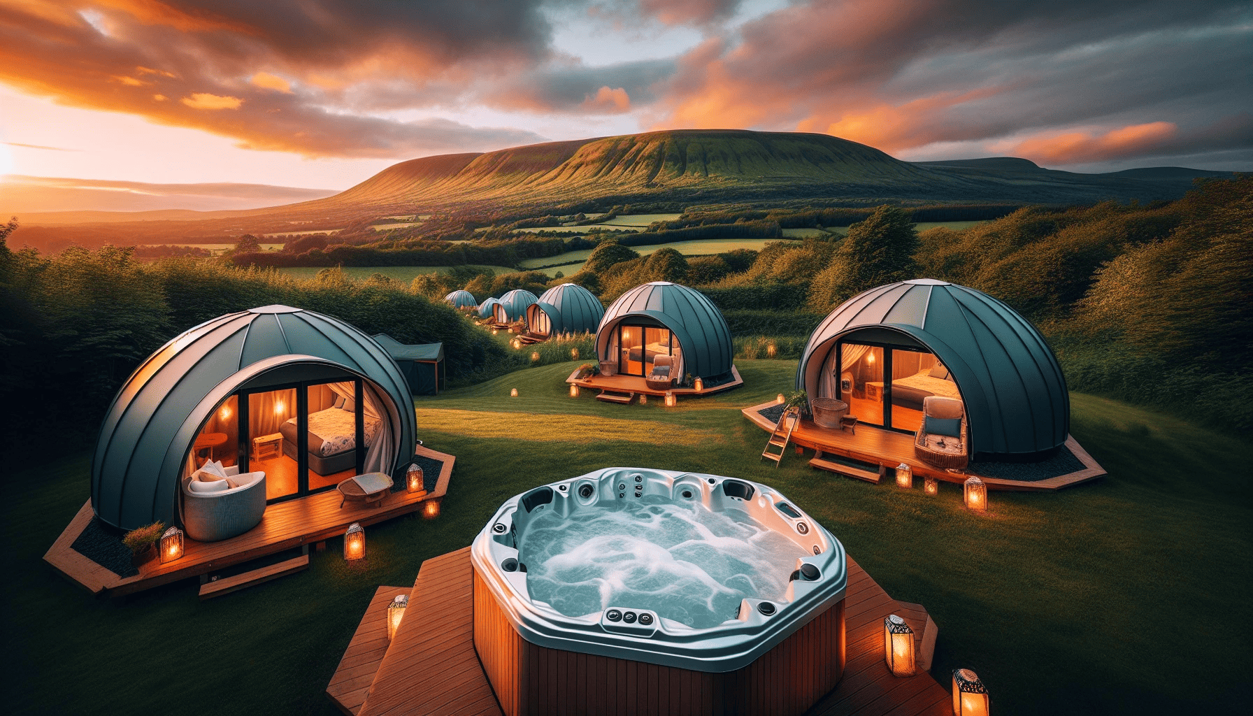 Luxurious glamping pods with private hot tub in Northern Ireland