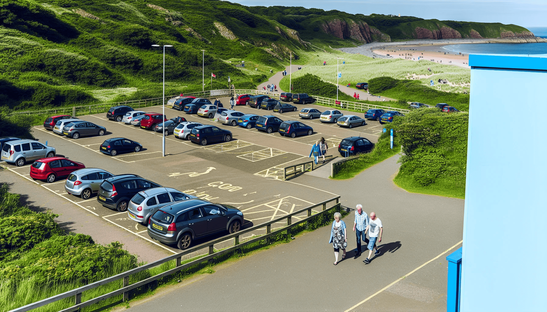 Access and parking options at Whitepark Bay beach