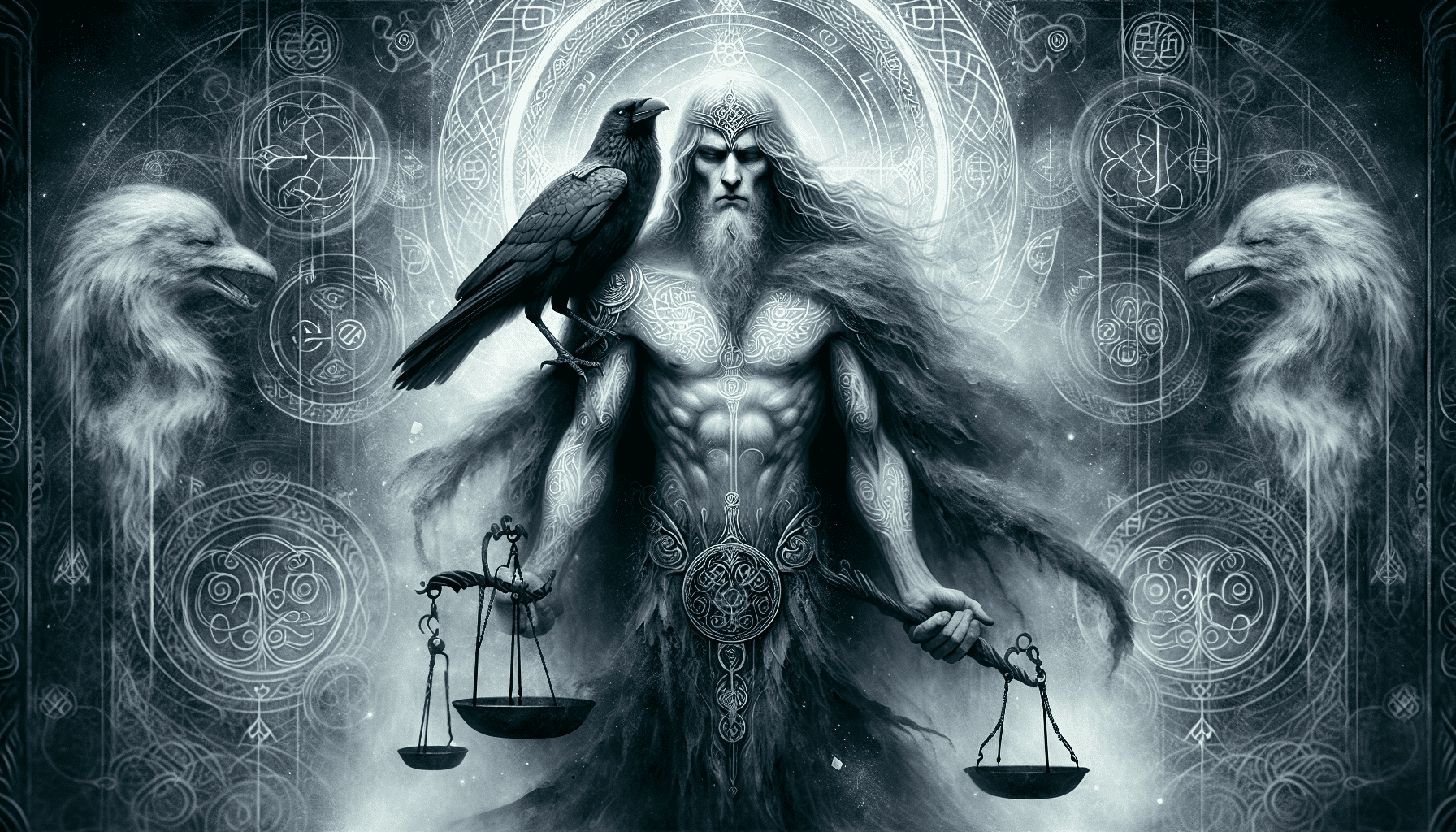 Artistic depiction of lesser-known Celtic deity Arawn, ruler of the underworld