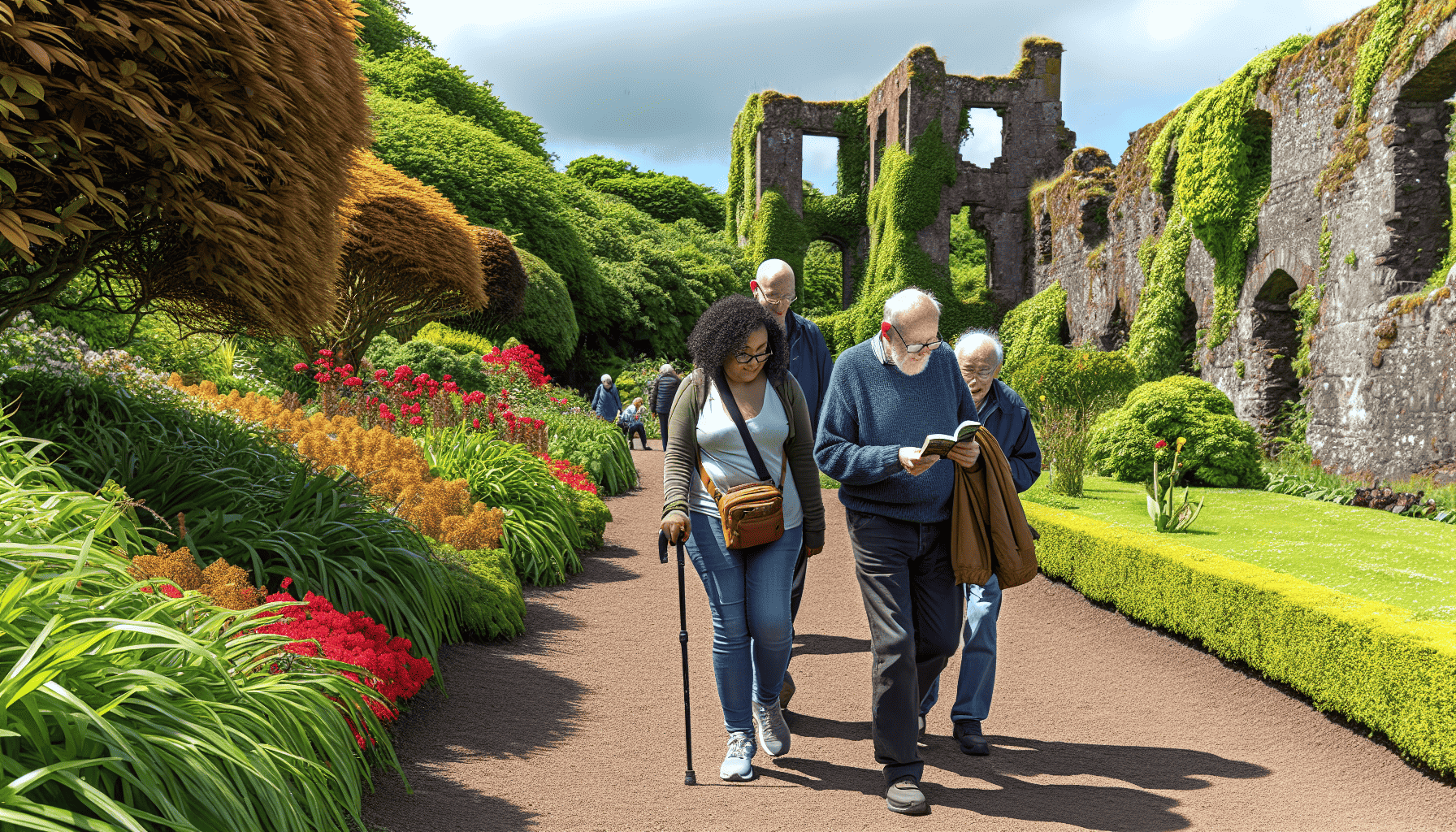 Visitors Exploring Antrim Castle Gardens
