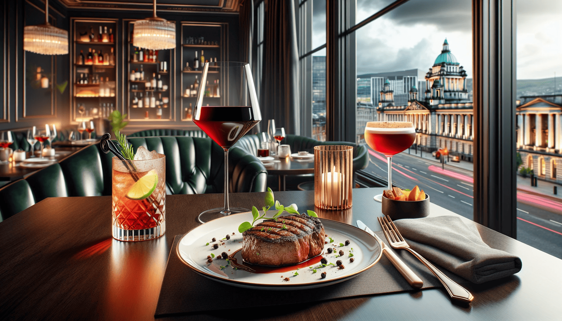 Exquisite wine and cocktail pairings at a steakhouse in Belfast