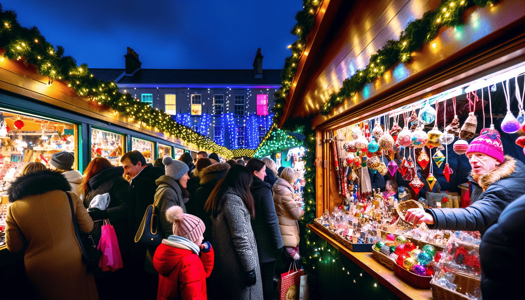Festive Christmas market in Ireland