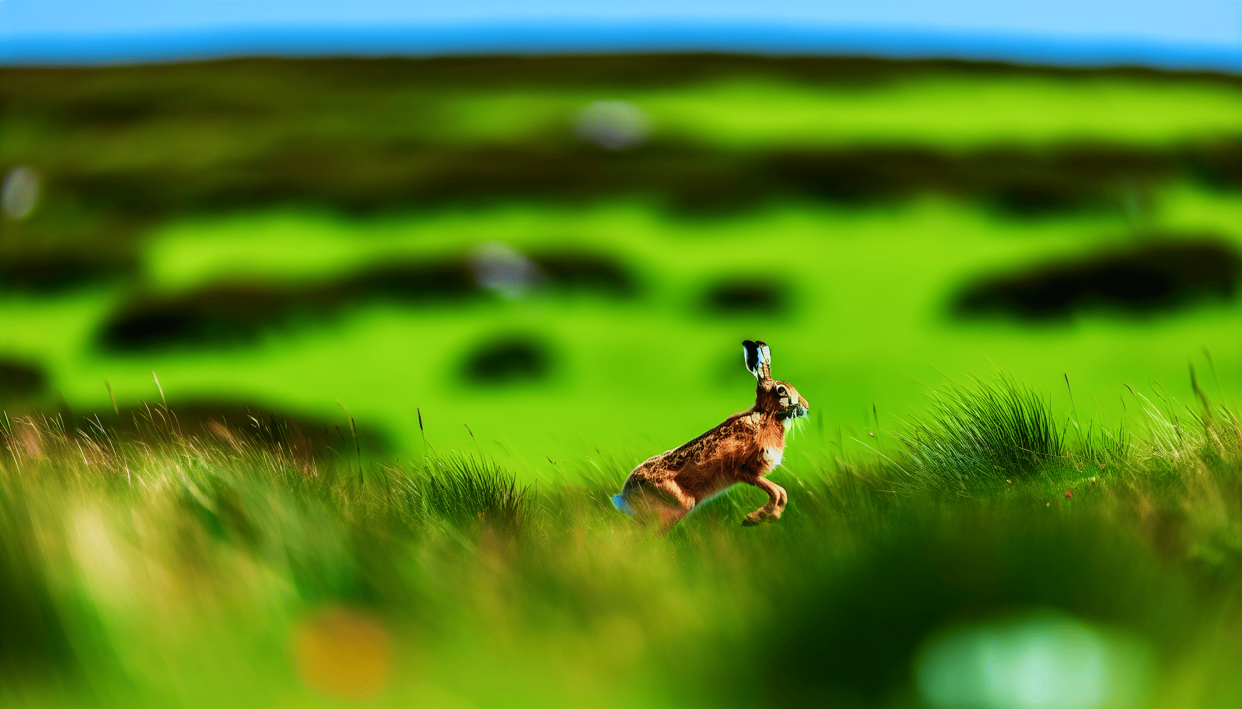 A beautiful Irish hare in its natural habitat