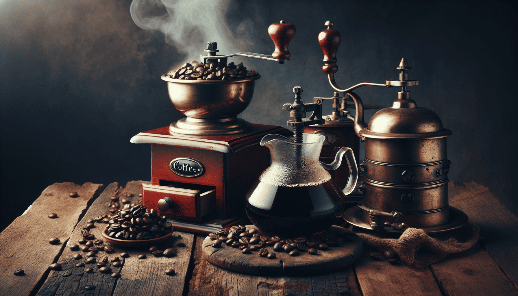 Artisan coffee beans and brewing equipment