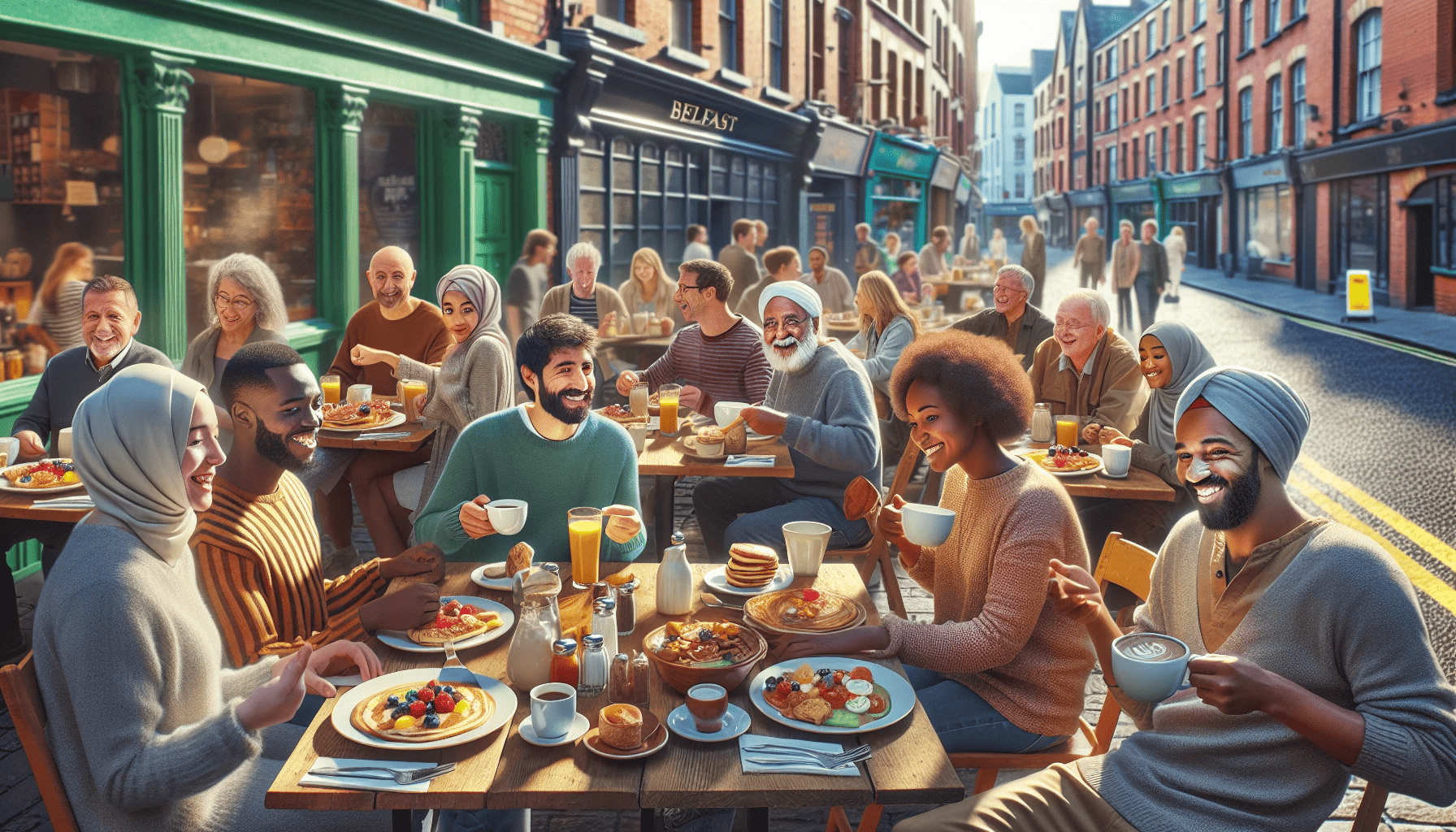 A bustling breakfast spot in Belfast city center
