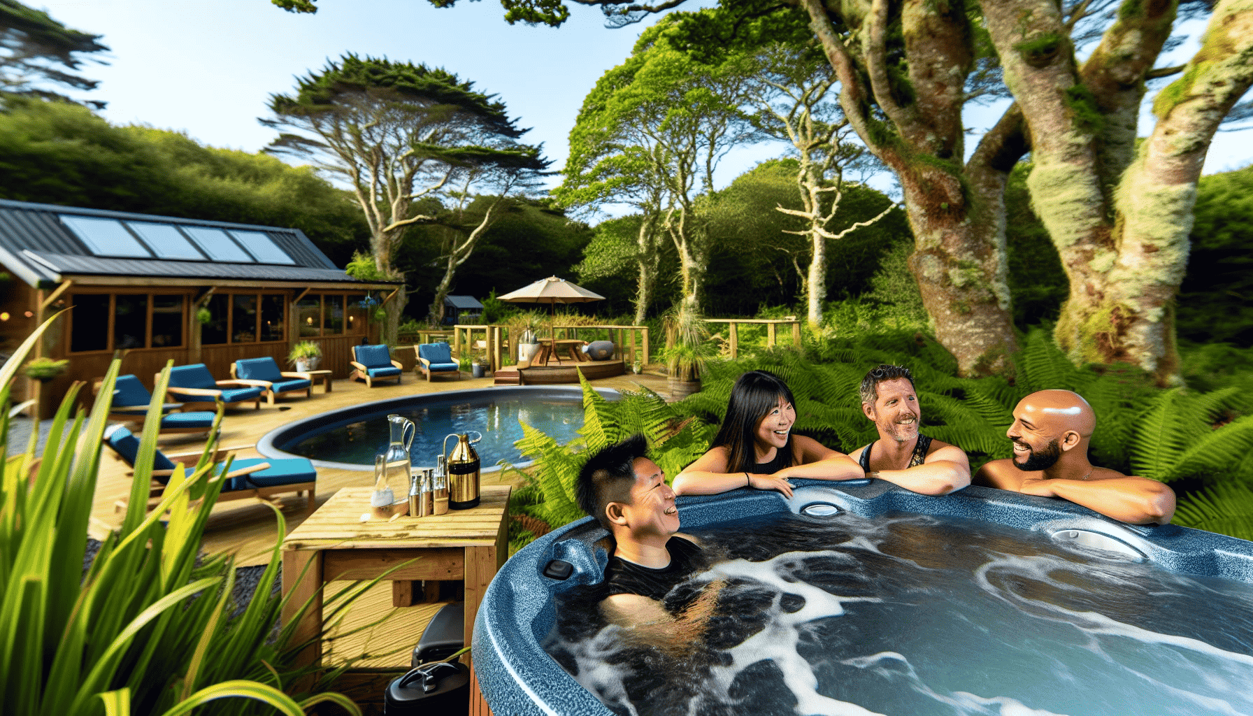 Relaxing in a hot tub at glamping accommodation in Northern Ireland