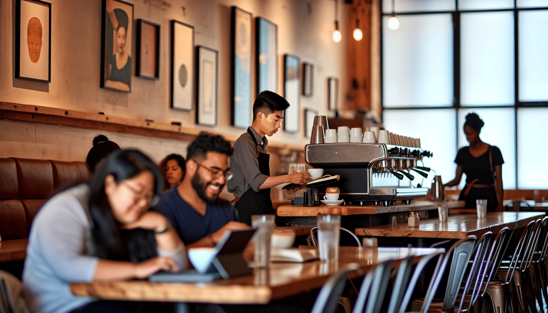 Café ambiance at Established Coffee, District, and General Merchants for brunch and brews