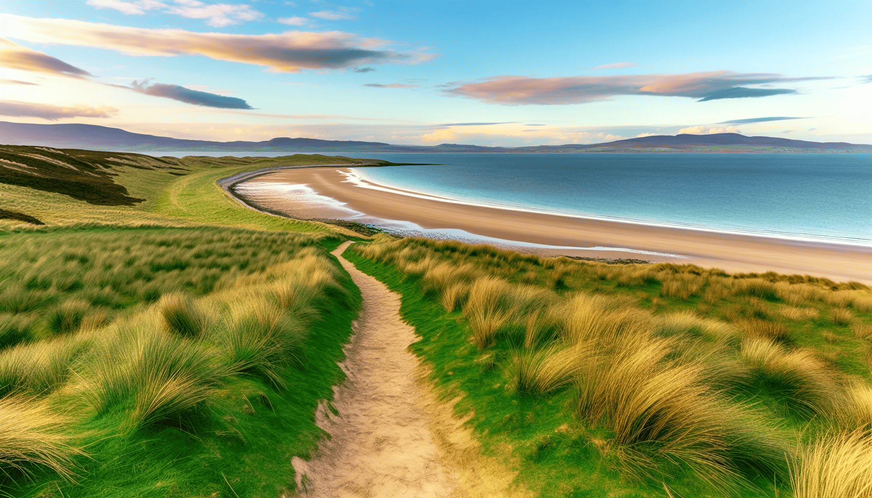 Scenic walk along Murlough Bay