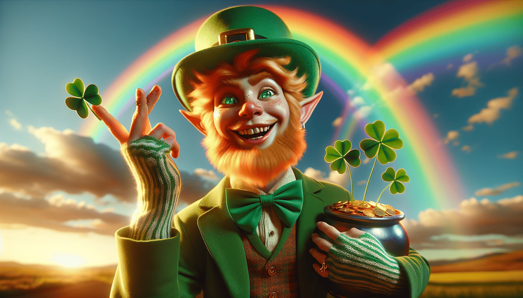 Illustration of a mischievous leprechaun