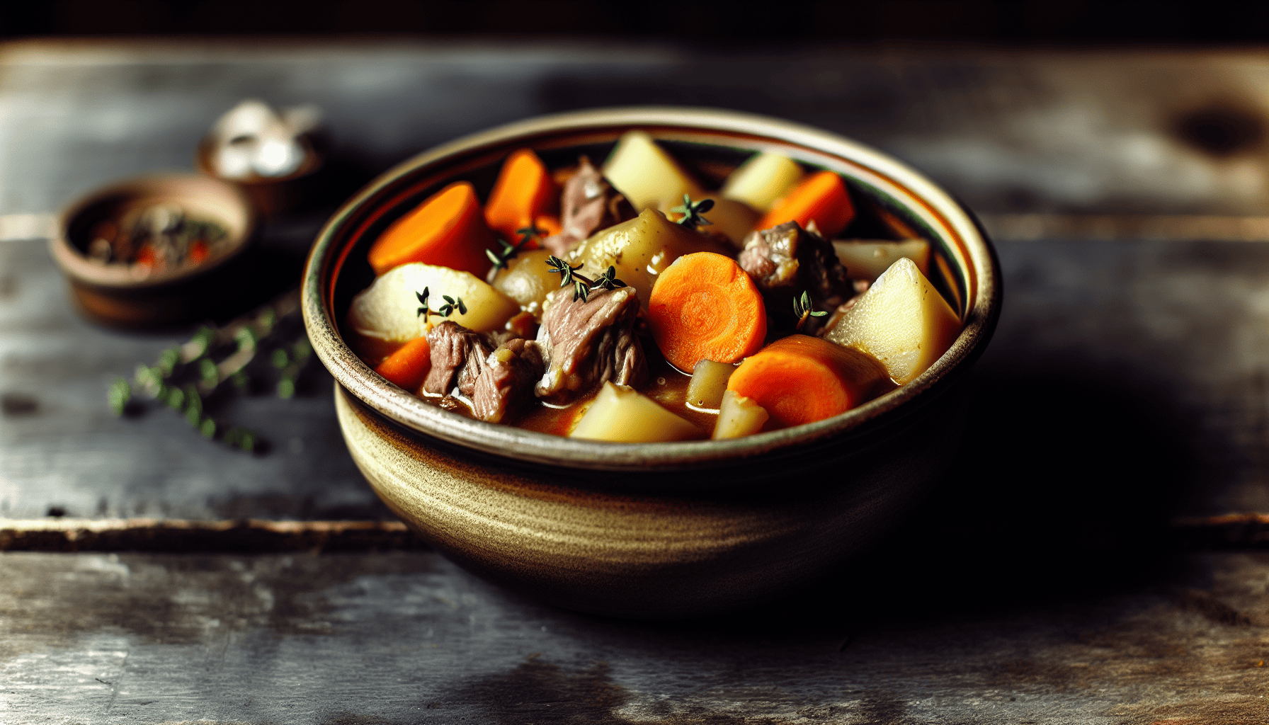 Traditional Irish stew with root vegetables