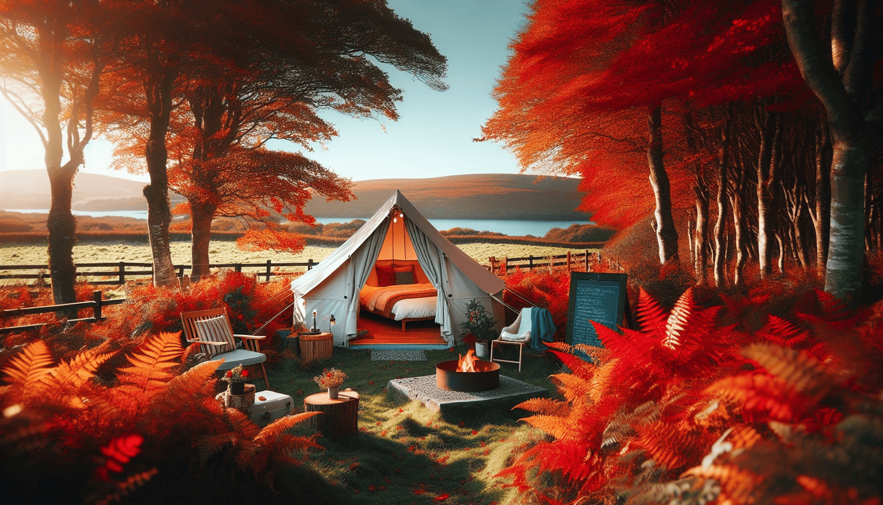 Autumn glamping getaway with stunning foliage in Northern Ireland