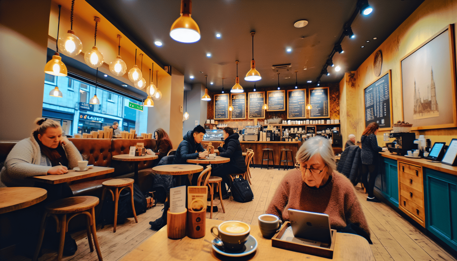 A cozy coffee shop in Belfast city center