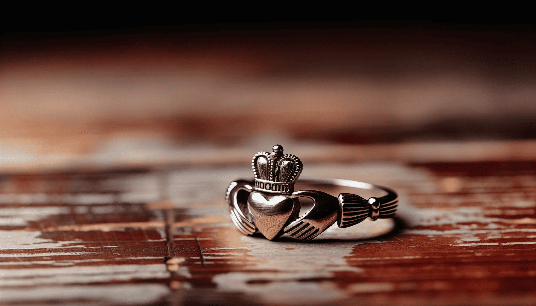Photo of a traditional Claddagh ring with cultural significance