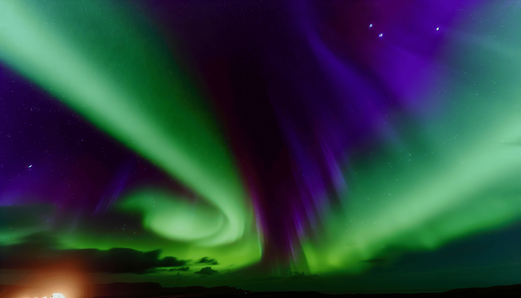 Northern Lights over the Irish sky