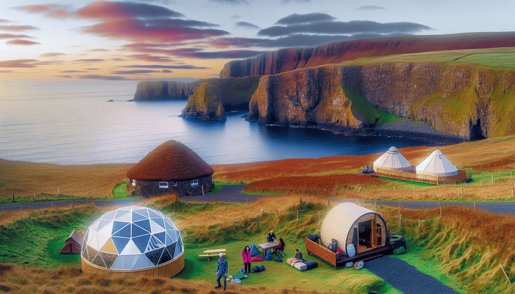 Scenic glamping location with dramatic coastline in Northern Ireland