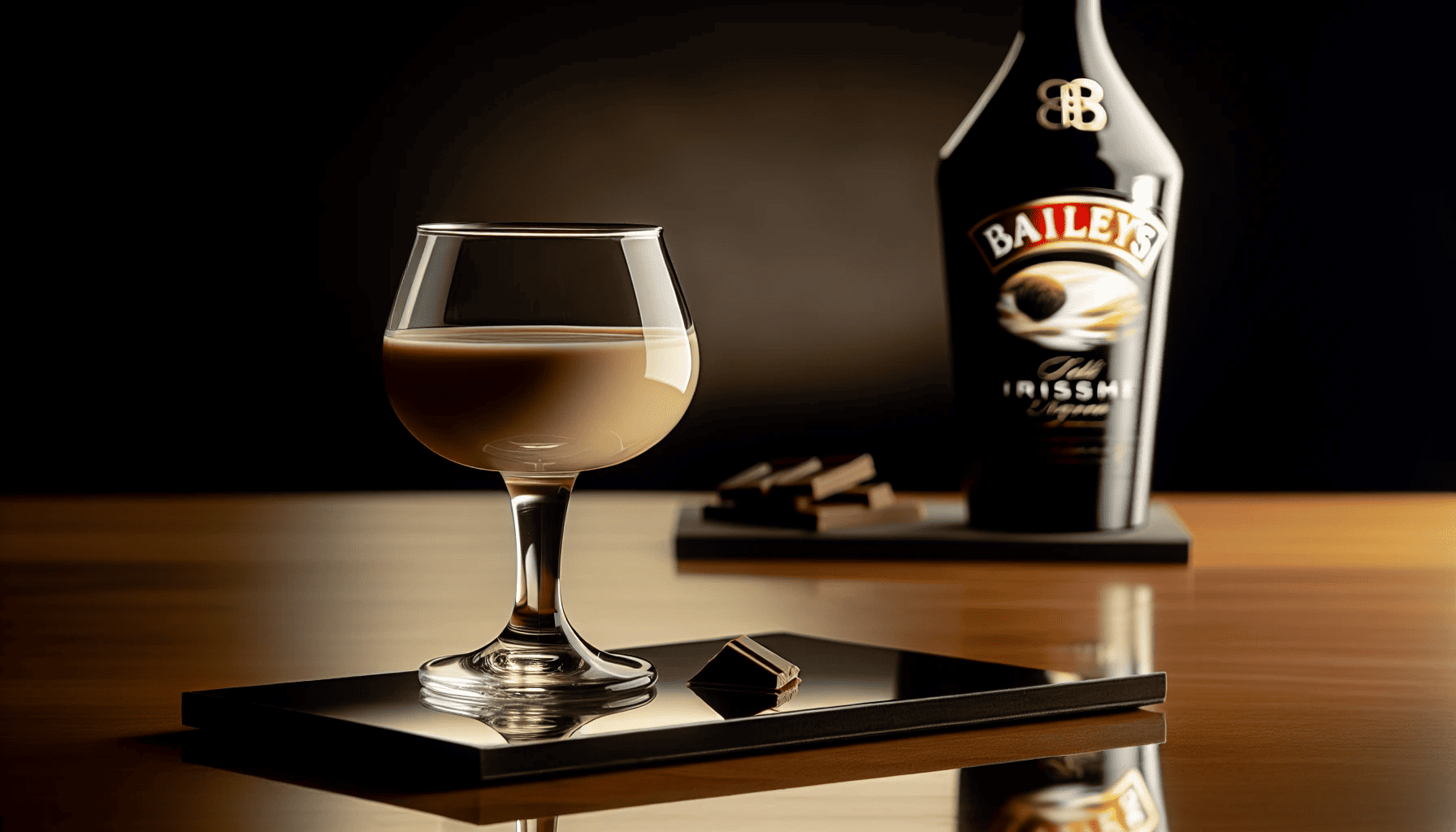 Baileys Irish cream liqueur in a stylish cocktail glass