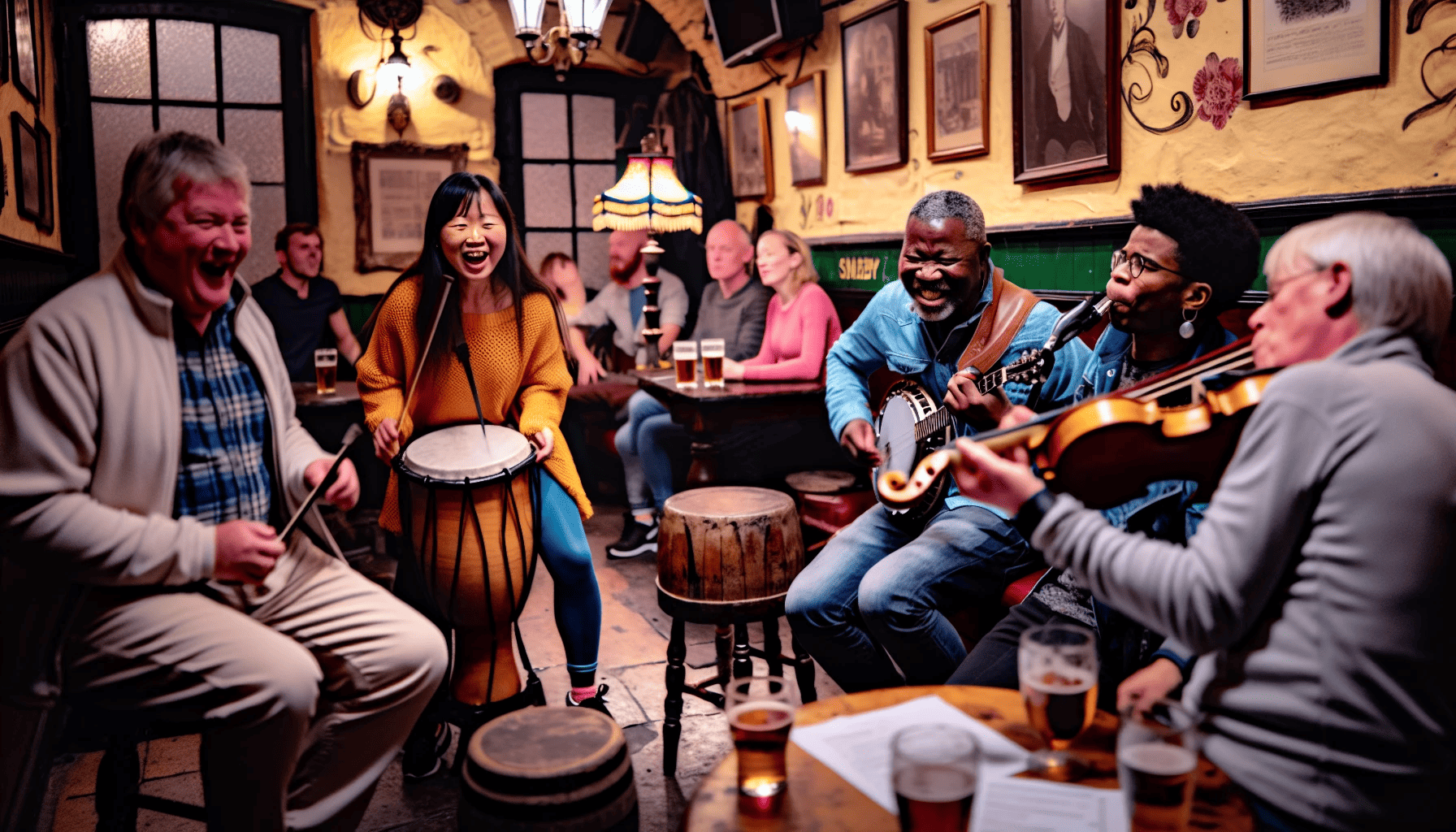 Traditional Irish music performance at Kelly's Cellars