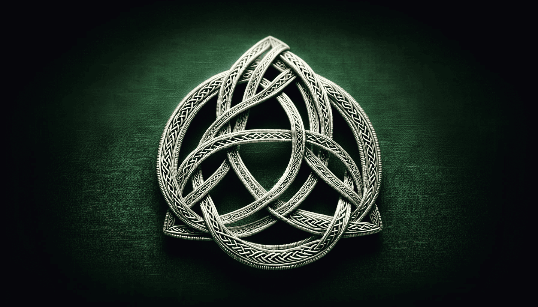 Celtic knotwork artistry with trinity knot symbolism