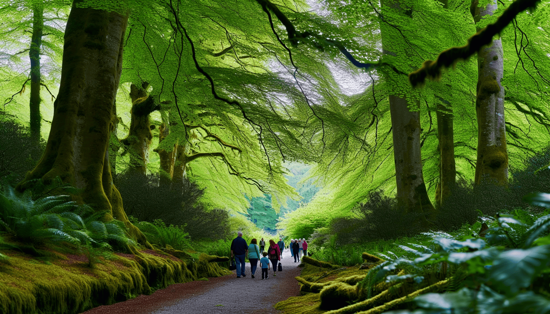 Scenic woodland walk at Glenarm Castle Estate