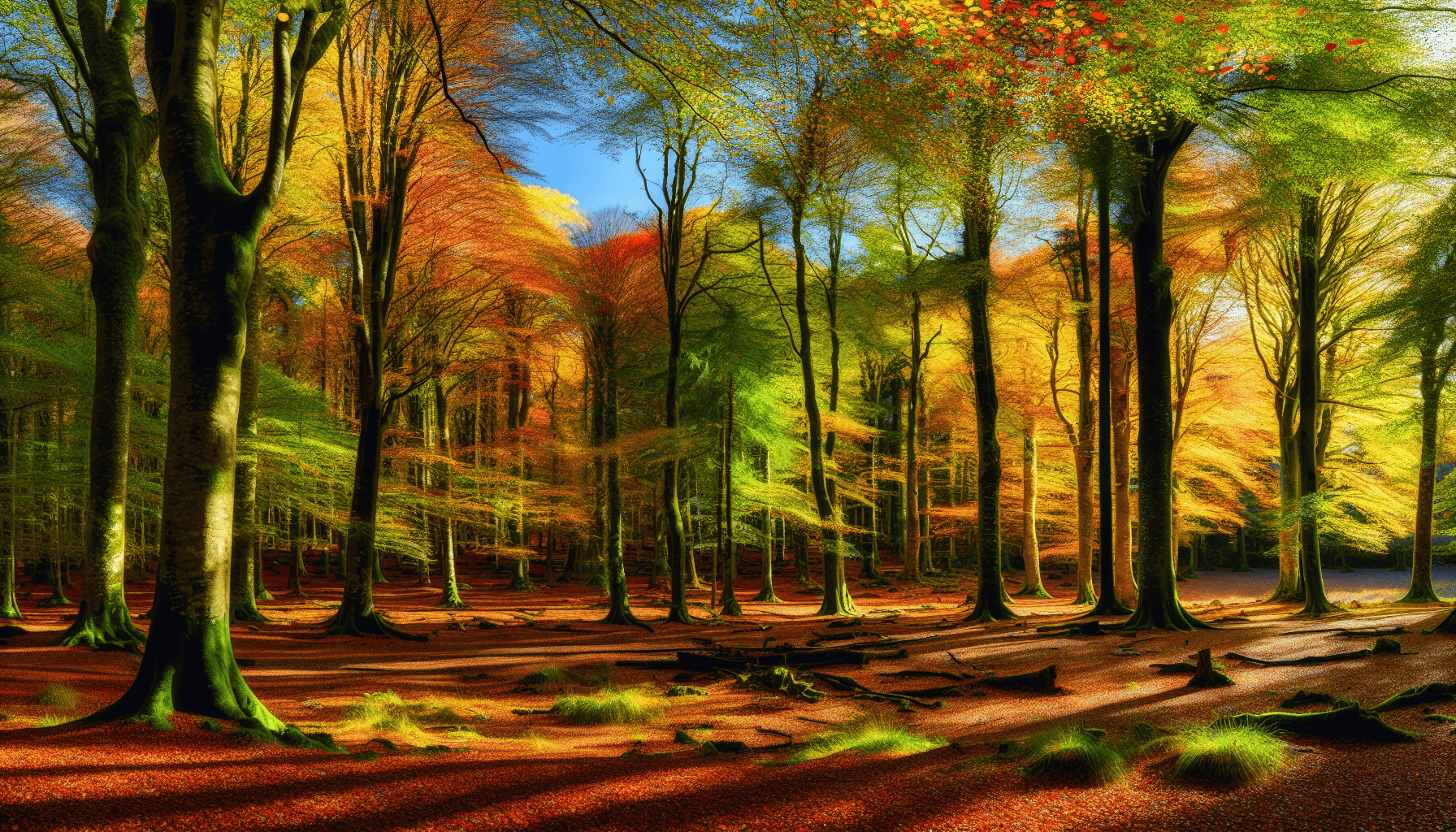 Vibrant autumn foliage in Ireland